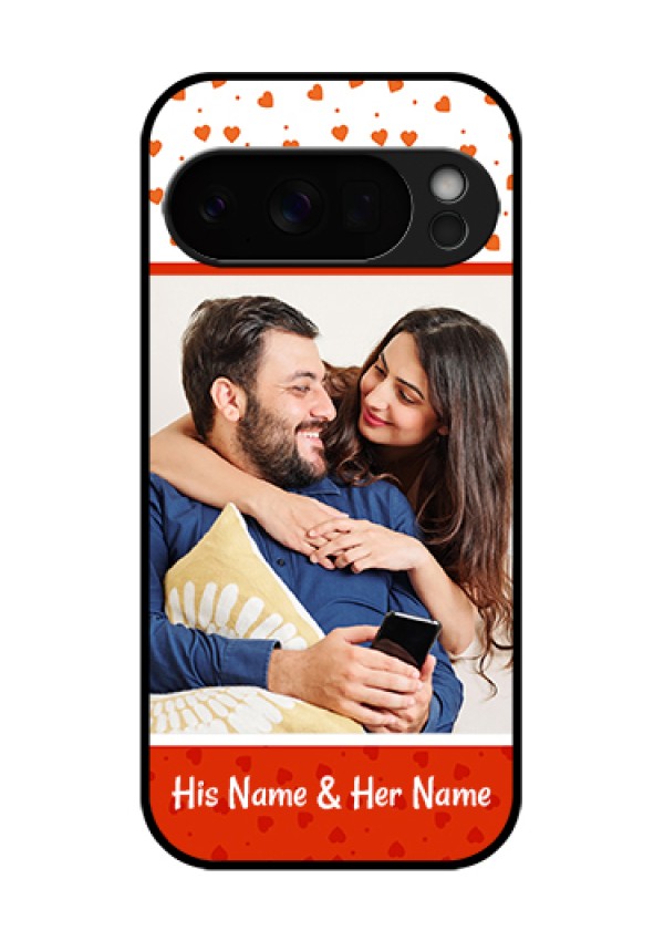 Google Pixel 10 Pro 5G Custom Glass Phone Case - Orange Love Symbol Design