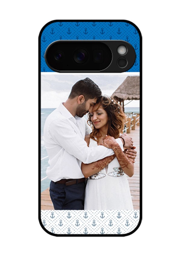 Google Pixel 10 Pro 5G Custom Glass Phone Case - Blue Anchors Design