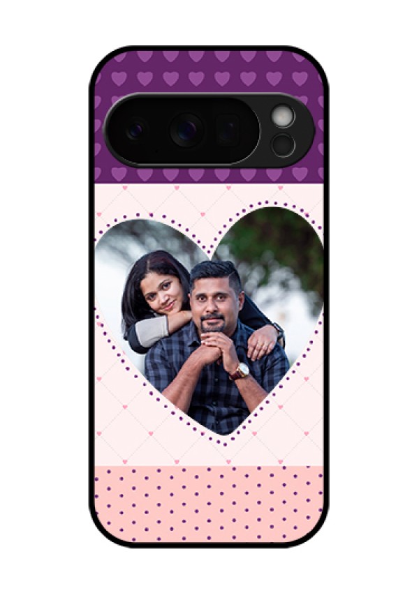 Google Pixel 10 Pro 5G Custom Glass Phone Case - Violet Love Dots Design