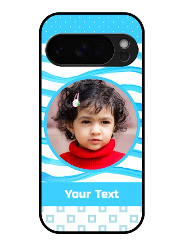 Custom Google Pixel 10 Pro 5G Custom Glass Phone Case - Simple Blue Case Design