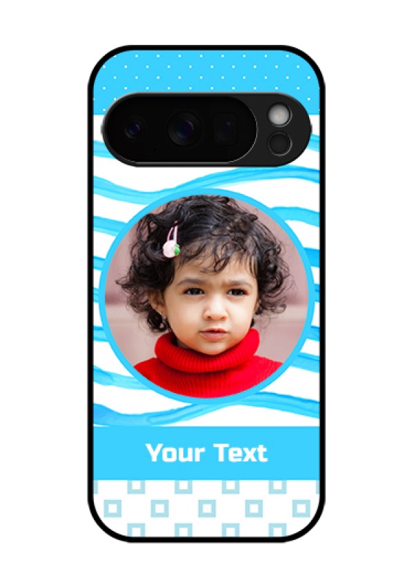 Google Pixel 10 Pro 5G Custom Glass Phone Case - Simple Blue Case Design