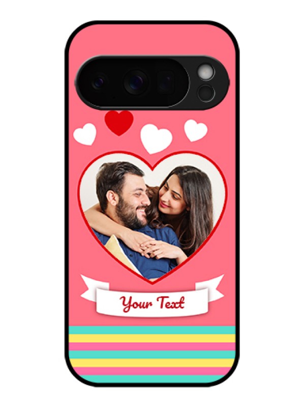 Custom Google Pixel 10 Pro 5G Custom Glass Phone Case - Love Shapes Doodle Design