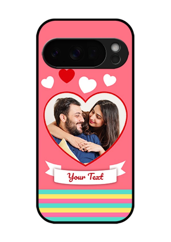 Google Pixel 10 Pro 5G Custom Glass Phone Case - Love Shapes Doodle Design
