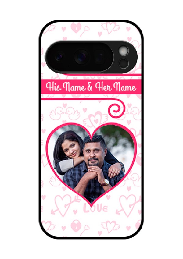Google Pixel 10 Pro 5G Custom Glass Phone Case - Heart Shape Love Design