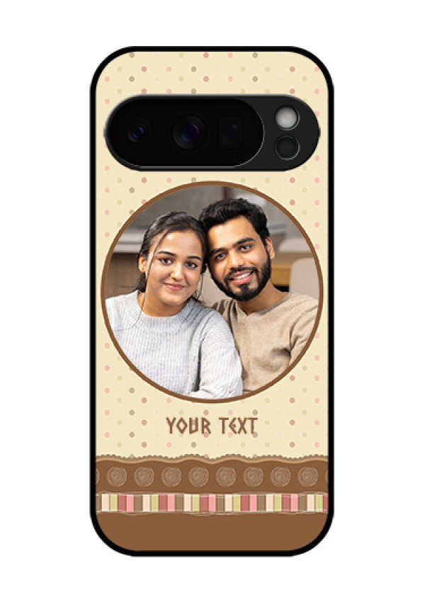 Google Pixel 10 Pro 5G Custom Glass Phone Case - Brown Dotted Mobile Case Design