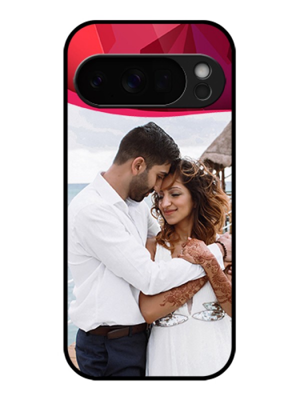 Custom Google Pixel 10 Pro 5G Custom Glass Phone Case - Red Abstract Design