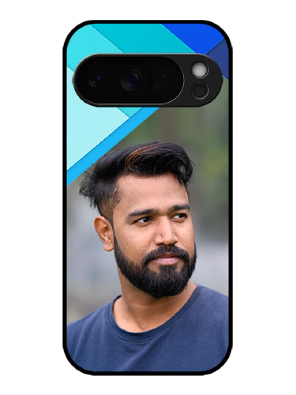 Custom Google Pixel 10 Pro 5G Custom Glass Phone Case - Blue Pattern Design