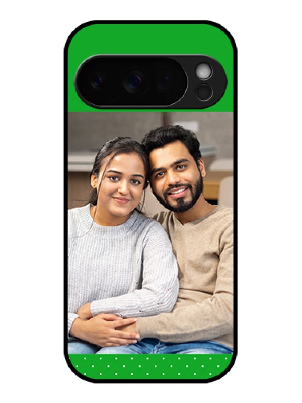 Custom Google Pixel 10 Pro 5G Custom Glass Phone Case - Green Pattern Design