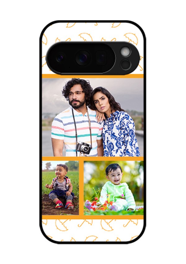 Google Pixel 10 Pro 5G Custom Glass Phone Case - Yellow Pattern Design