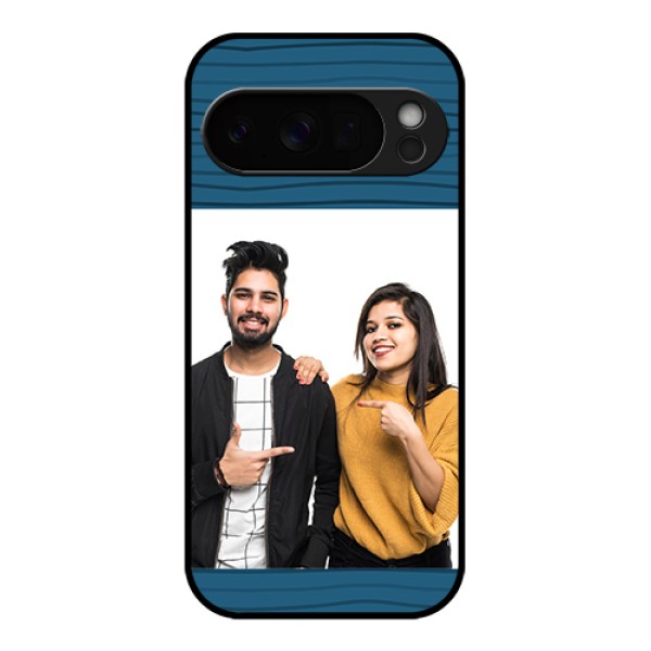 Google Pixel 10 Pro 5G Custom Glass Phone Case - Blue Pattern Cover Design