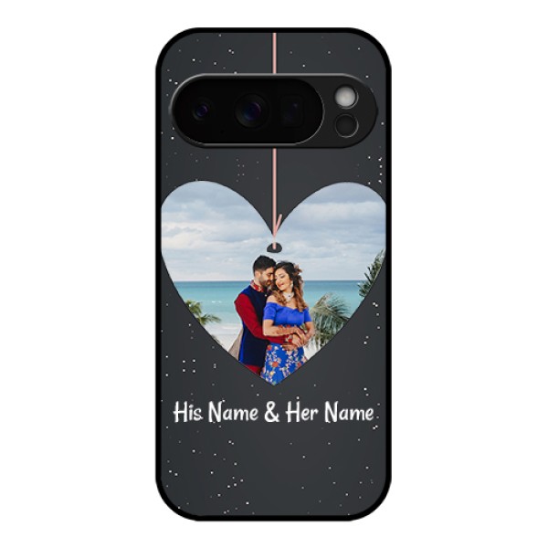 Google Pixel 10 Pro 5G Custom Glass Phone Case - Hanging Heart Design