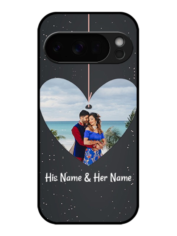 Custom Google Pixel 10 Pro 5G Custom Glass Phone Case - Hanging Heart Design