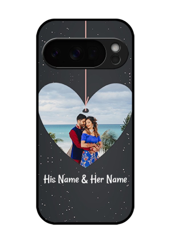 Google Pixel 10 Pro 5G Custom Glass Phone Case - Hanging Heart Design
