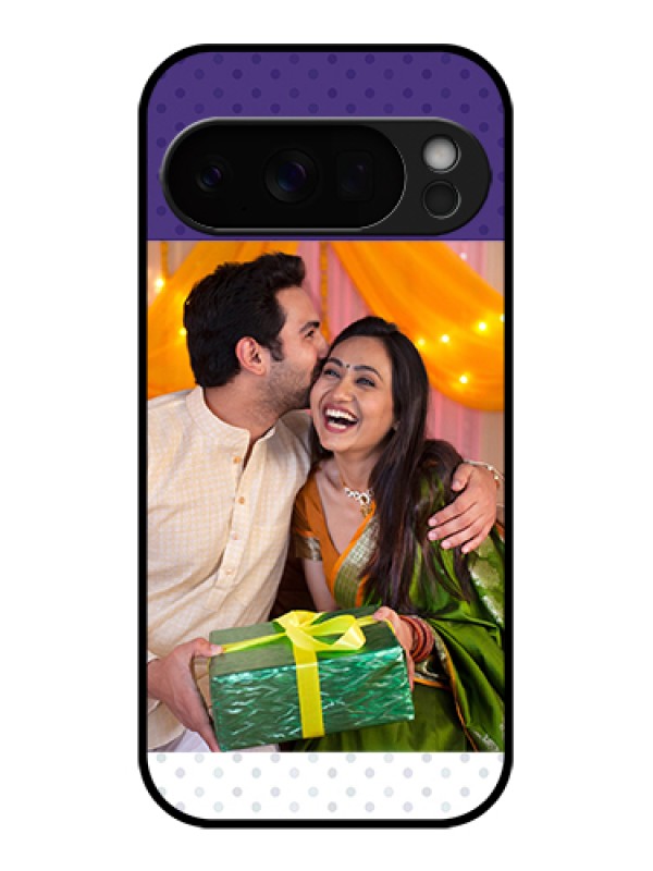 Custom Google Pixel 10 Pro 5G Custom Glass Phone Case - Violet Colored Pattern Design