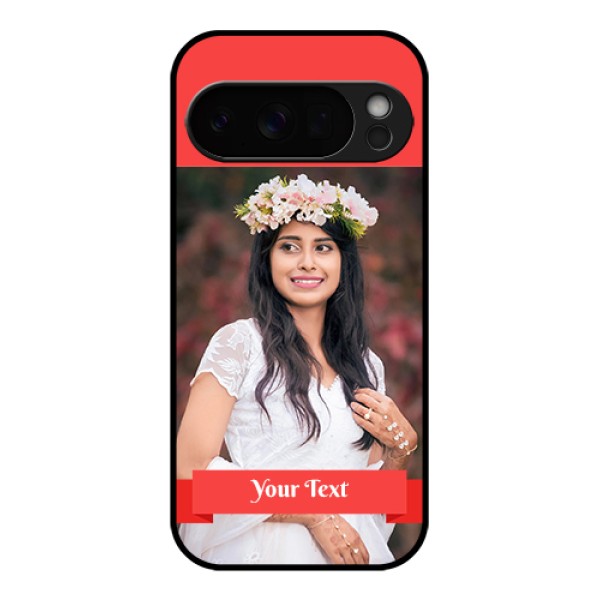 Google Pixel 10 Pro 5G Custom Glass Phone Case - Simple Red Color Design