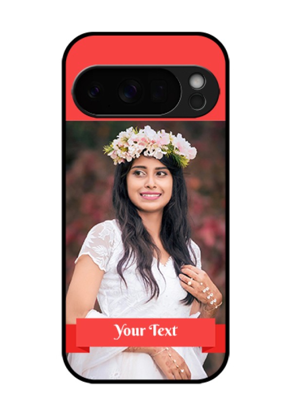 Google Pixel 10 Pro 5G Custom Glass Phone Case - Simple Red Color Design