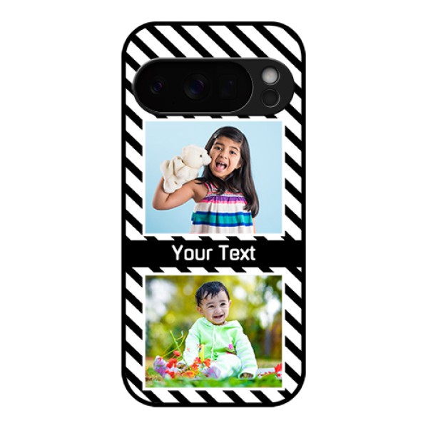 Google Pixel 10 Pro 5G Custom Glass Phone Case - Black And White Stripes Design