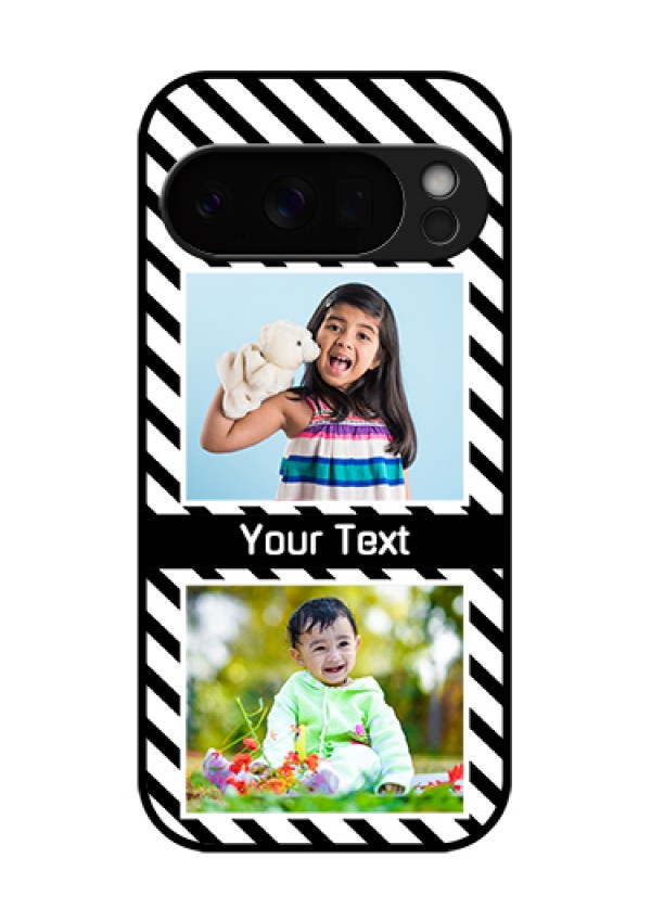 Google Pixel 10 Pro 5G Custom Glass Phone Case - Black And White Stripes Design