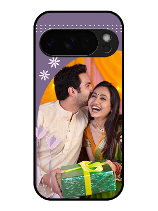 Custom Google Pixel 10 Pro 5G Custom Glass Phone Case - Lavender Flowers Design