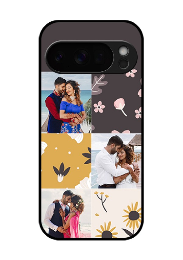 Google Pixel 10 Pro 5G Custom Glass Phone Case - 3 Images With Floral Design