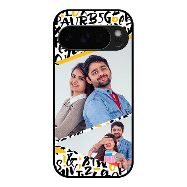 Google Pixel 10 Pro 5G Custom Glass Phone Case - Letters Pattern Design