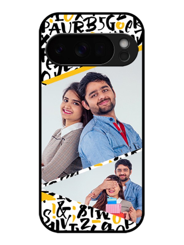 Custom Google Pixel 10 Pro 5G Custom Glass Phone Case - Letters Pattern Design