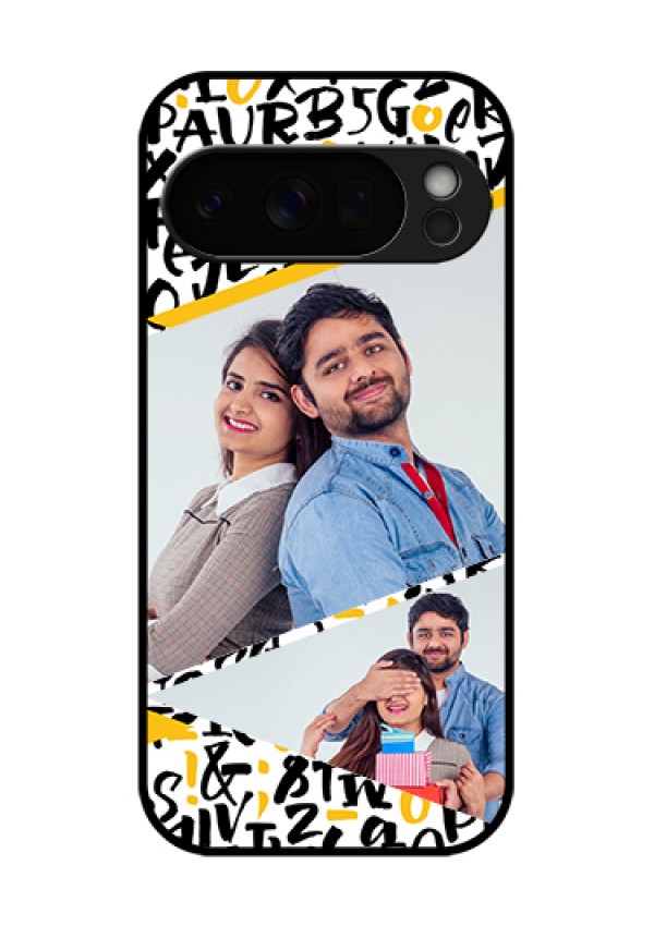 Google Pixel 10 Pro 5G Custom Glass Phone Case - Letters Pattern Design