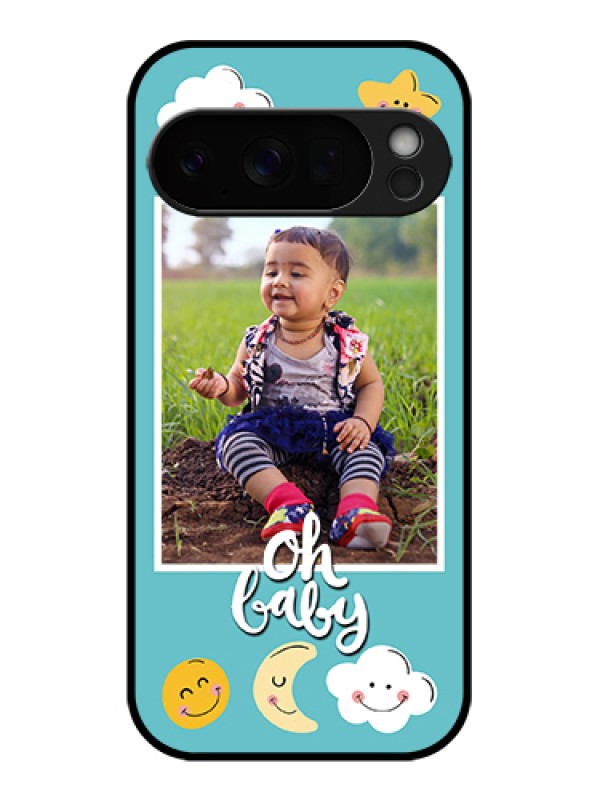 Custom Google Pixel 10 Pro 5G Custom Glass Phone Case - Smiley Kids Stars Design