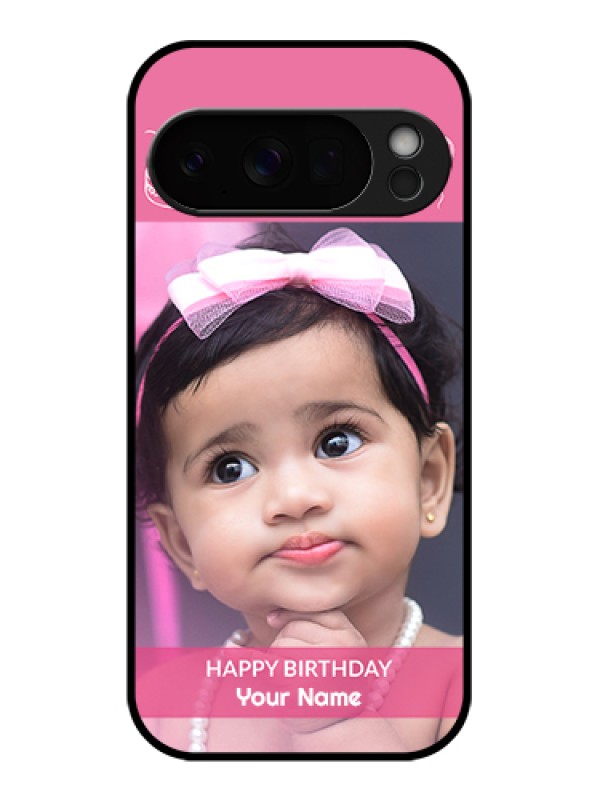 Custom Google Pixel 10 Pro 5G Custom Glass Phone Case - With Birthday Line Art Design
