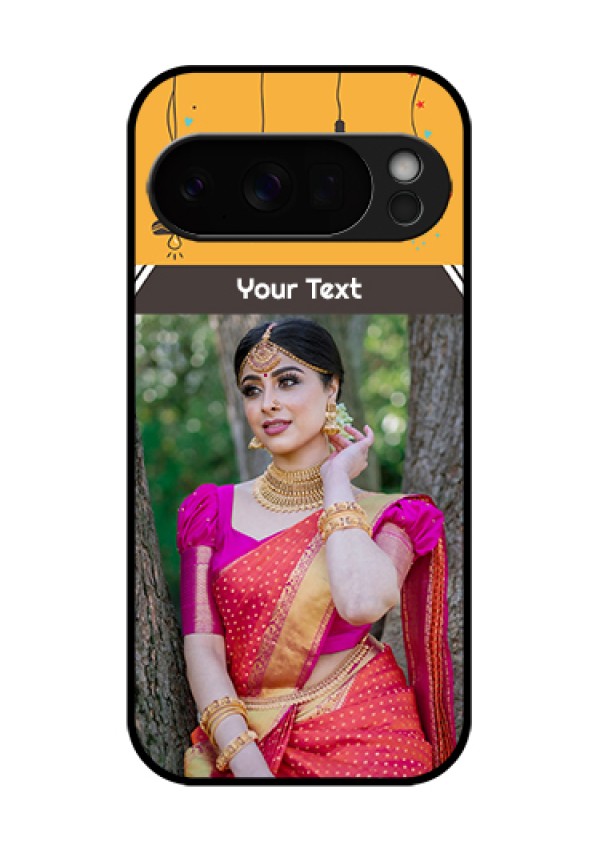 Google Pixel 10 Pro 5G Custom Glass Phone Case - With Family Picture And Icons