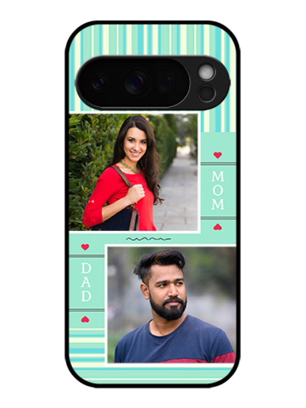 Custom Google Pixel 10 Pro 5G Custom Glass Phone Case - Mom & Dad Pic Design
