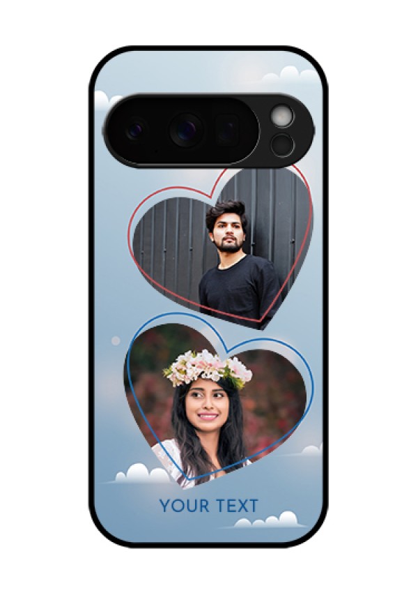 Google Pixel 10 Pro 5G Custom Glass Phone Case - Blue Color Couple Design