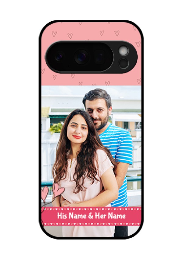 Google Pixel 10 Pro 5G Custom Glass Phone Case - Love Design Peach Color