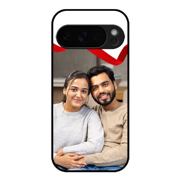 Google Pixel 10 Pro 5G Custom Glass Phone Case - Red Ribbon Frame Design