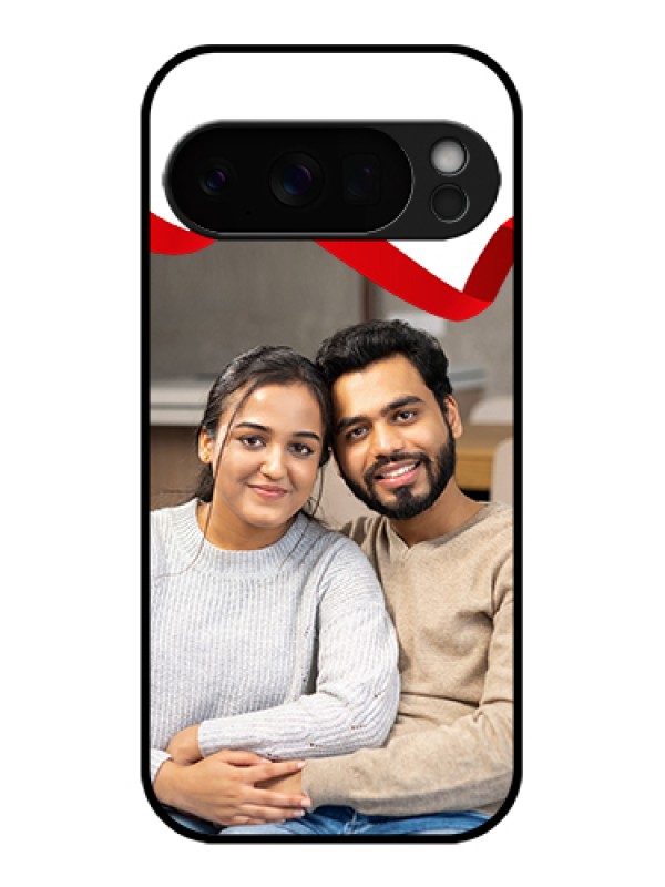 Custom Google Pixel 10 Pro 5G Custom Glass Phone Case - Red Ribbon Frame Design