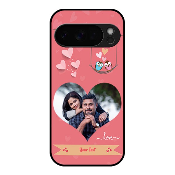 Google Pixel 10 Pro 5G Custom Glass Phone Case - Peach Color Love Design