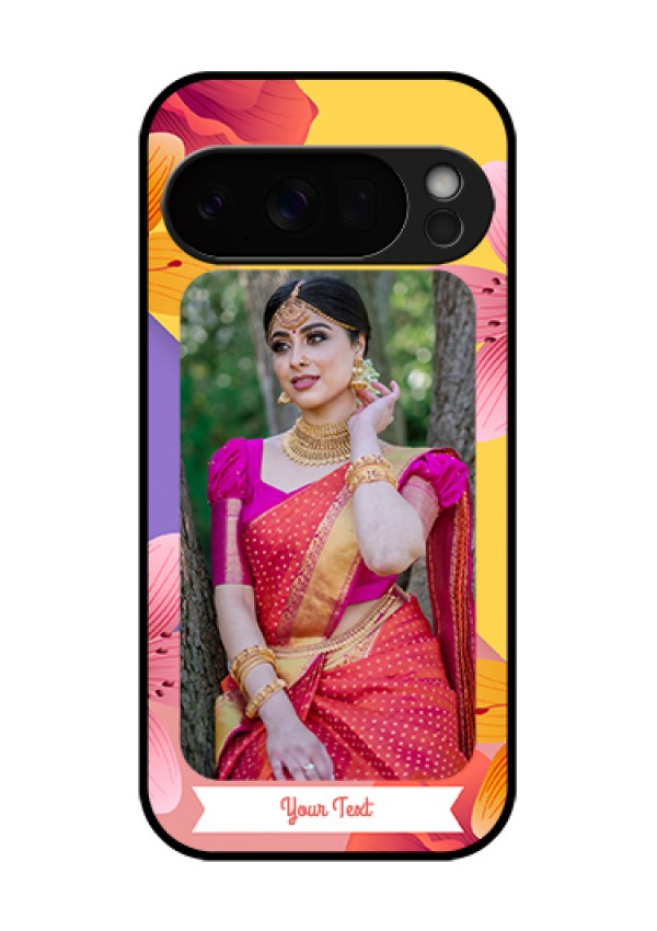 Google Pixel 10 Pro 5G Custom Glass Phone Case - 3 Image With Vintage Floral Design