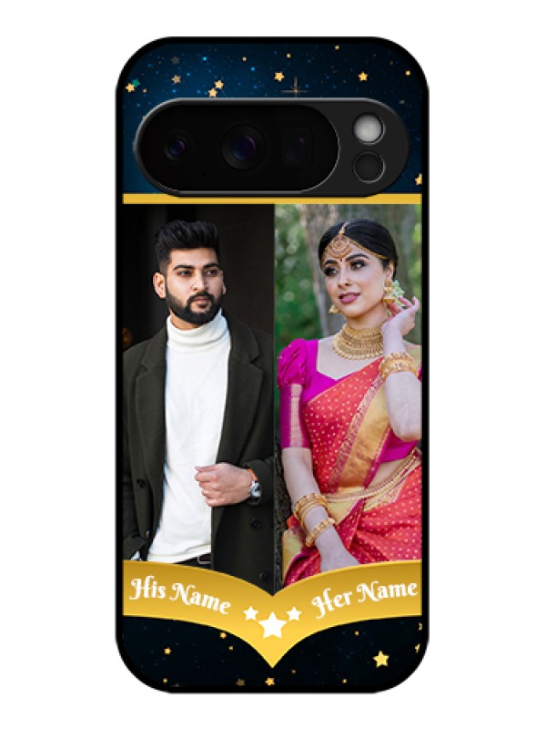Custom Google Pixel 10 Pro 5G Custom Glass Phone Case - Galaxy Stars Backdrop Design