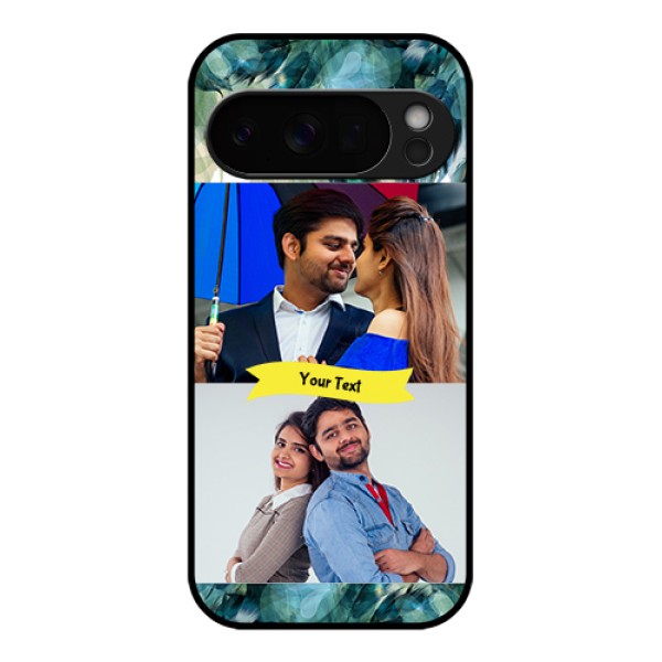 Google Pixel 10 Pro 5G Custom Glass Phone Case - Image With Boho Peacock Feather Design