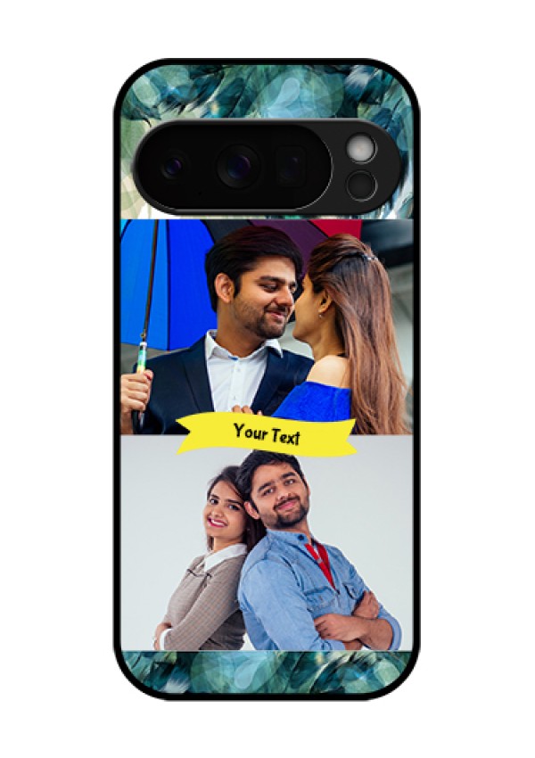 Google Pixel 10 Pro 5G Custom Glass Phone Case - Image With Boho Peacock Feather Design