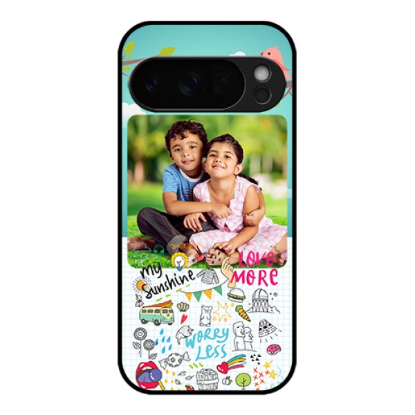 Google Pixel 10 Pro 5G Custom Glass Phone Case - Doodle Love Design