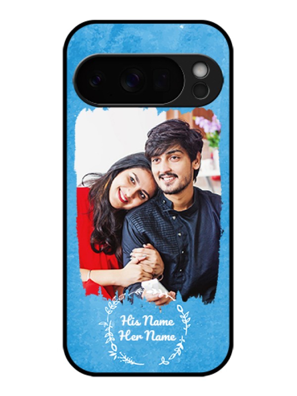 Custom Google Pixel 10 Pro 5G Custom Glass Phone Case - Blue Color Vintage Design