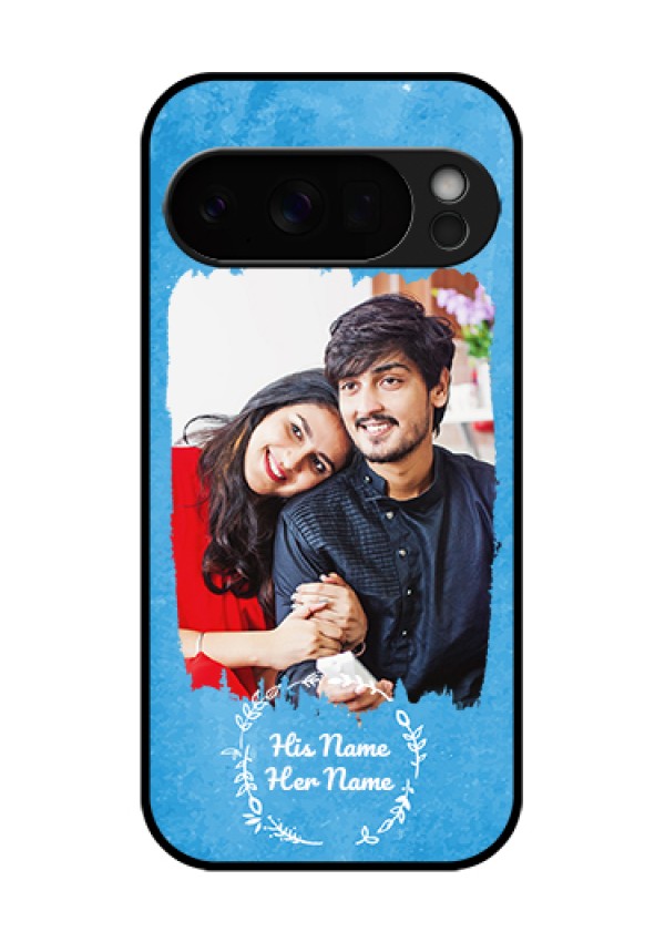 Google Pixel 10 Pro 5G Custom Glass Phone Case - Blue Color Vintage Design