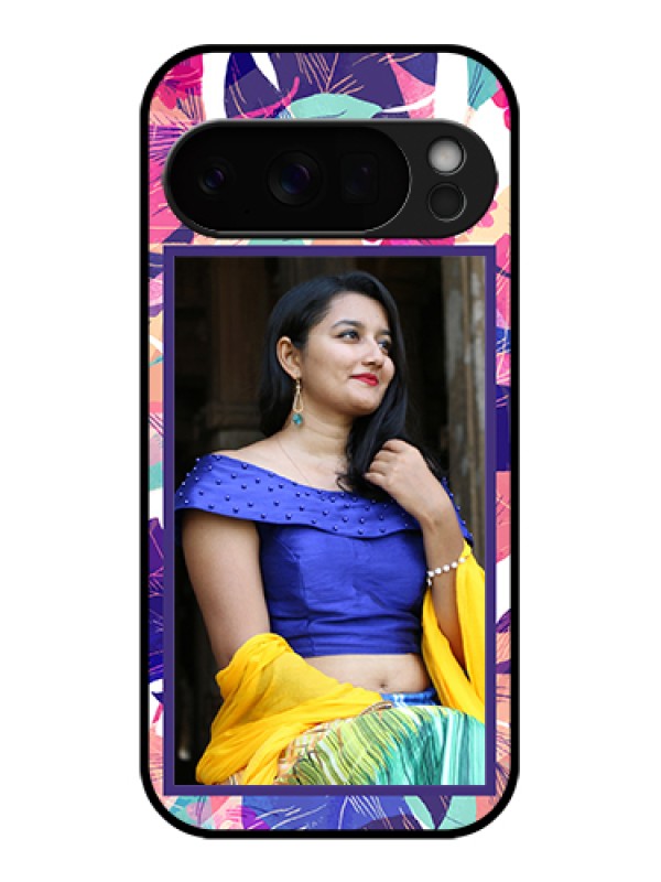 Custom Google Pixel 10 Pro 5G Custom Glass Phone Case - Abstract Floral Design