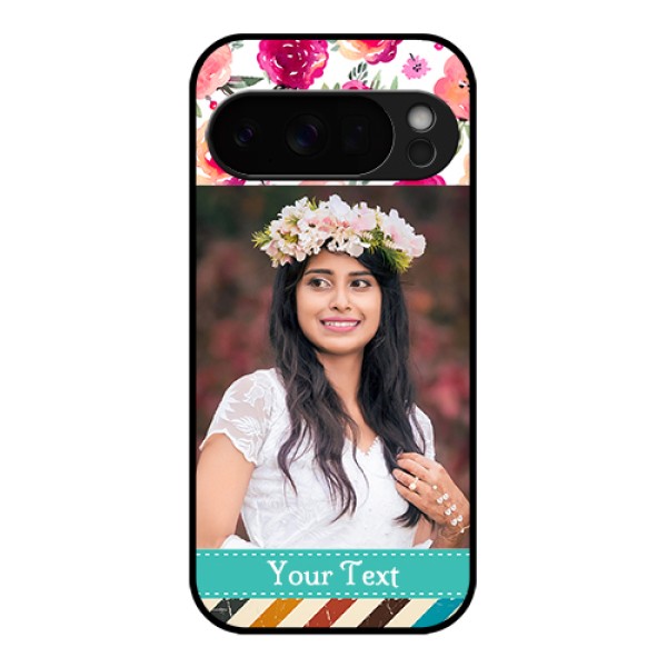 Google Pixel 10 Pro 5G Custom Glass Phone Case - Water Colors Floral Design