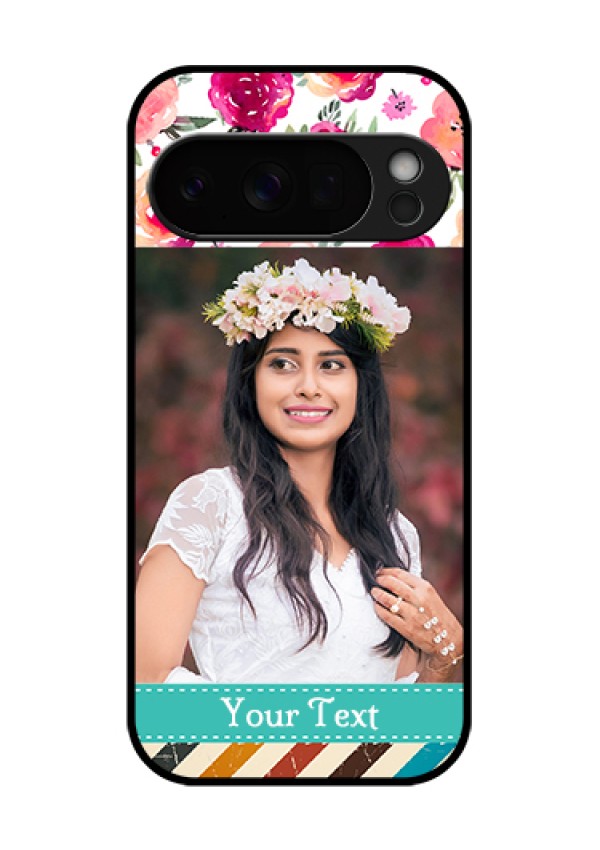 Google Pixel 10 Pro 5G Custom Glass Phone Case - Water Colors Floral Design