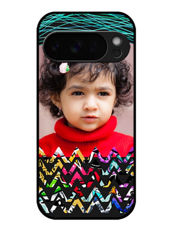 Custom Google Pixel 10 Pro 5G Custom Glass Phone Case - Neon Abstract Design