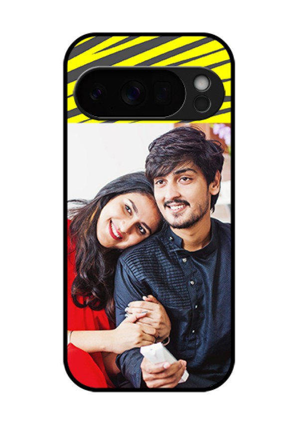 Google Pixel 10 Pro 5G Custom Glass Phone Case - Yellow Abstract Design