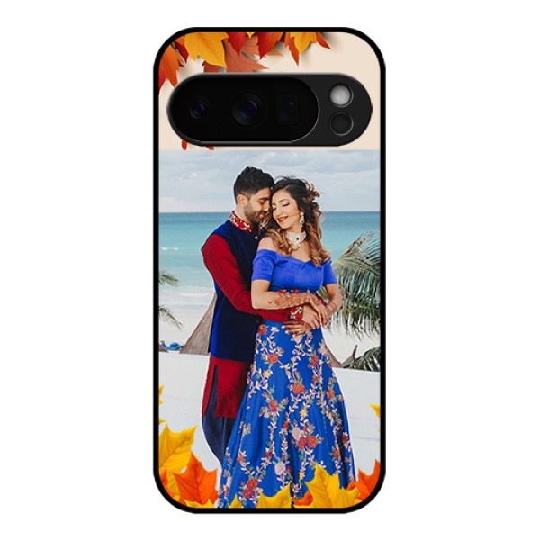 Google Pixel 10 Pro 5G Custom Glass Phone Case - Autumn Maple Leaves Design