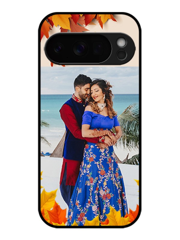Custom Google Pixel 10 Pro 5G Custom Glass Phone Case - Autumn Maple Leaves Design